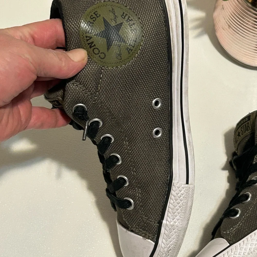 Converse Olive and White Low-Tops